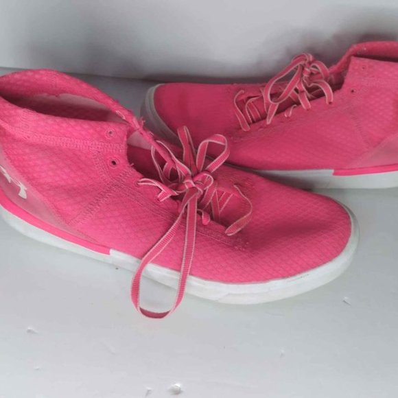 Pink High Top Under Armour Running Shoes- Size 6Y- Great Condition - Picture 3 of 5